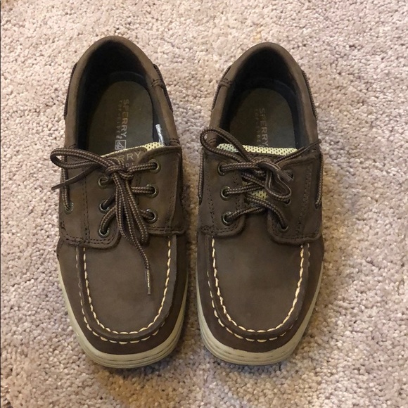 NWOT Kids Boys Sperry Billfish Chocolate Brown Tan - Picture 1 of 4
